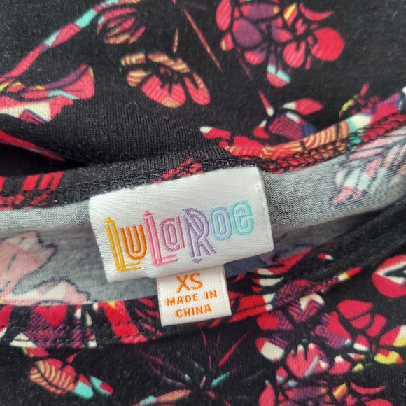 LulaRoe Irma Floral Tunic Top Short Sleeve XS - Picture 5 of 6